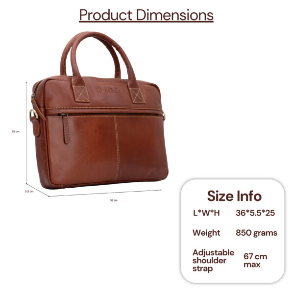 Laptop Bag -Chicago(British Brown) - Image 7