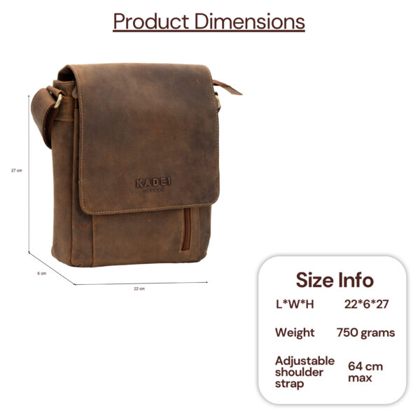 Men's Side Bag- Warsaw (TF Brown) - Image 6