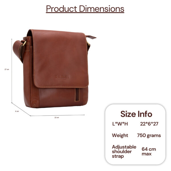 Men's Side Bag-Warsaw (British Brown) - Image 8