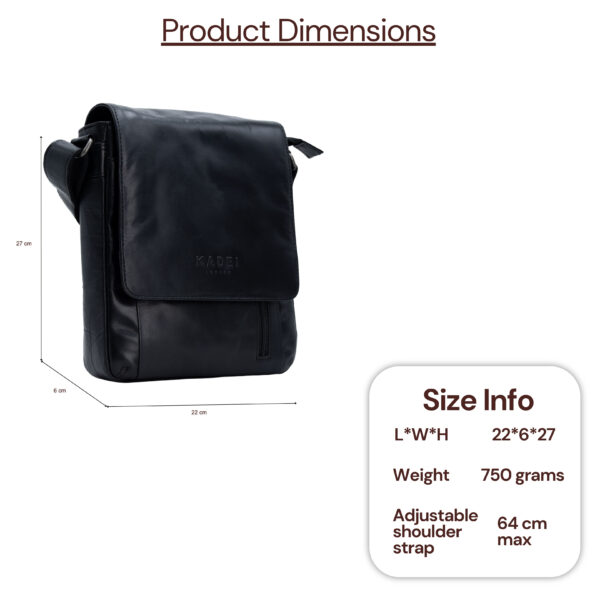 Men's Side Bag-Warsaw (Black) - Image 7